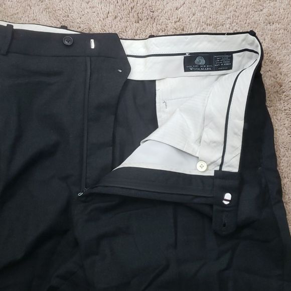 Gerald Austin Black Cuffed Pleated Wool Slacks - Picture 7 of 14